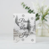 Carte Postale Snowfall Snowflakes Noël noir blanc sketch (Debout devant)