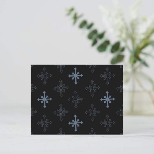 Carte Postale Snowflake motif, croix gothique inspirée (Debout devant)