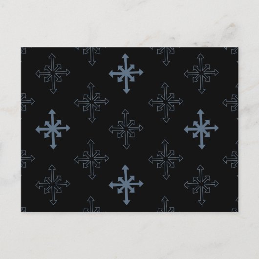 Carte Postale Snowflake motif, croix gothique inspirée (Devant)