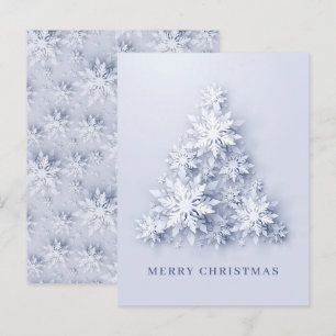 Carte Postale Snowflakes 3D Christmas Tree Grey Card