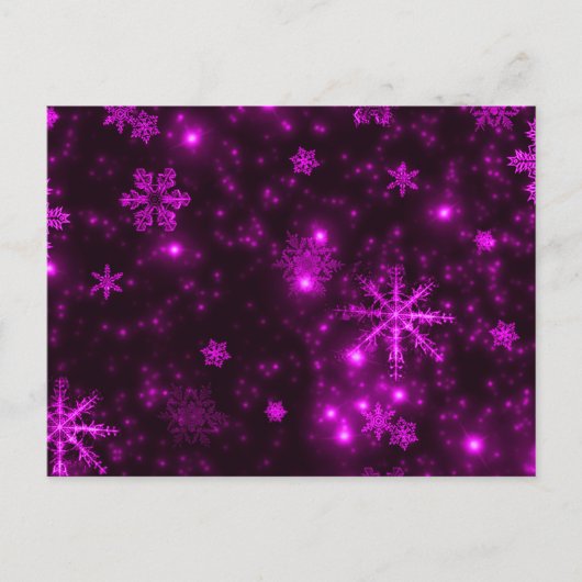 Carte Postale Snowflakes avec Arrière - plan pourpre (Devant)