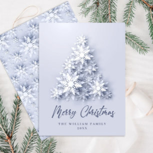 Carte Postale Snowflakes Christmas Tree Grey Card