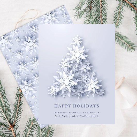 Carte Postale Snowflakes Christmas Tree Grey Card