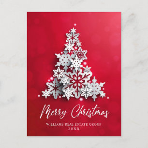 Carte Postale Snowflakes Christmas Tree Salutation d'entreprise