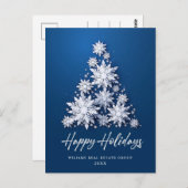 Carte Postale Snowflakes Christmas Tree Salutation d'entreprise (Devant / Derrière)