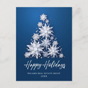Carte Postale Snowflakes Christmas Tree Salutation d'entreprise