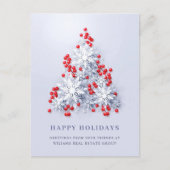 Carte Postale Snowflakes Christmas Tree Salutation d'entreprise (Devant)