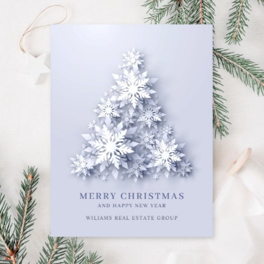 Carte Postale Snowflakes Christmas Tree Salutation d'entreprise