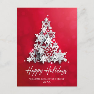 Carte Postale Snowflakes Christmas Tree Salutation d'entreprise