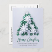 Carte Postale Snowflakes Christmas Tree Salutation d'entreprise (Devant / Derrière)
