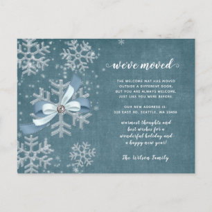 Carte Postale Snowflakes Flurries Holiday Moving Faire-part