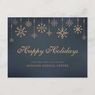 Carte Postale Snowflakes Médicale Happy Holiday Salutations
