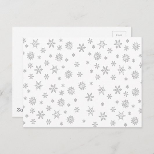 Carte Postale Snowflakes Pattern on White (Devant / Derrière)