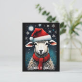 Carte Postale Snowflakes Père Noël Cute Baby Sheep Noël (Debout devant)