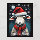 Carte Postale Snowflakes Père Noël Cute Baby Sheep Noël (Devant)
