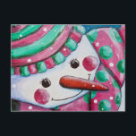 Carte Postale Snowgirl<br><div class="desc">Fermez-vous du snowgirl fait en acrylique</div>