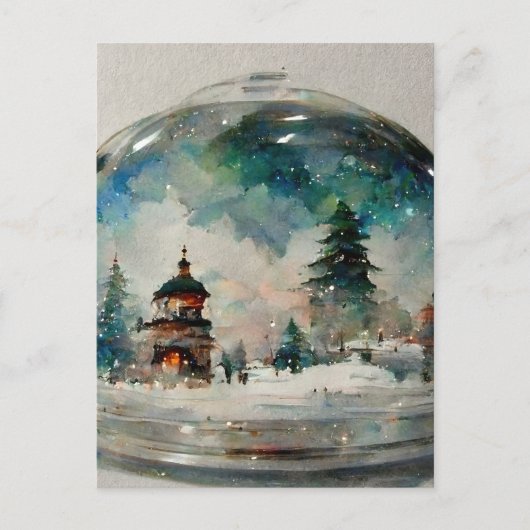 Carte Postale Snowglobe à la surface de l'eau à Noël (Devant)