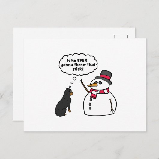 Carte Postale Snowman (Devant / Derrière)