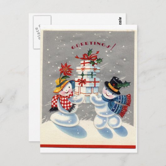 Carte Postale Snowman (Devant / Derrière)