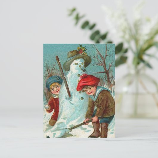 Carte Postale Snowman (Debout devant)
