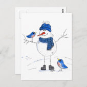 Carte Postale Snowman à longue jambe (Devant / Derrière)