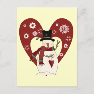 Carte Postale Snowman aime les T-shirts et cadeaux de neige