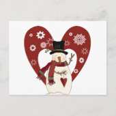 Carte Postale Snowman aime les T-shirts et cadeaux de neige (Devant)