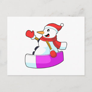 Carte Postale Snowman as Snowboarder with Sonowboard.PNG