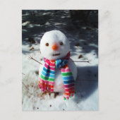 Carte Postale Snowman avec arc-en-ciel rayé (Devant)