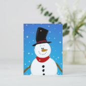 Carte Postale Snowman - Bleu (Debout devant)