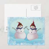 Carte Postale SNOWMAN & CASQUETTES par SHARON SHARPE (Devant / Derrière)