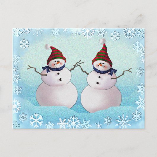 Carte Postale SNOWMAN & CASQUETTES par SHARON SHARPE (Devant)