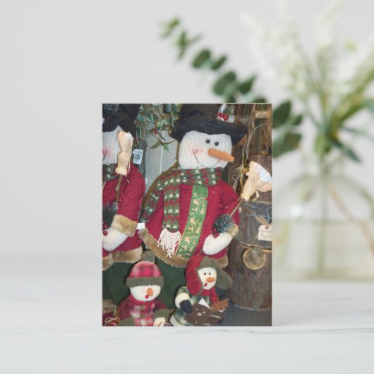 Carte Postale Snowman & Children (Debout devant)