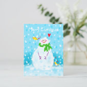 Carte postale Snowman Christmas Holidays (Debout devant)
