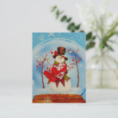Carte Postale Snowman dans le monde des neiges (Debout devant)