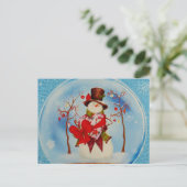 Carte Postale Snowman dans le monde des neiges (Debout devant)