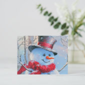 Carte Postale Snowman dans les bois (Debout devant)
