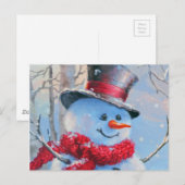 Carte Postale Snowman dans les bois (Devant / Derrière)