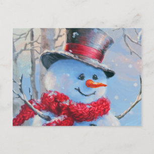 Carte Postale Snowman dans les bois
