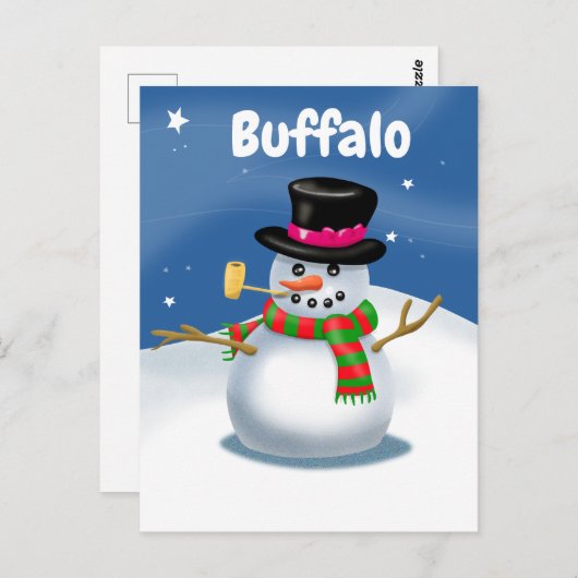 Carte Postale Snowman de Buffalo (Devant / Derrière)