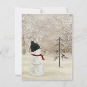 Carte Postale Snowman de Noël avec Gold Star