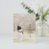 Carte Postale Snowman de Noël avec Gold Star (Debout devant)