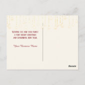 Carte Postale Snowman de Noël avec Gold Star (Dos)