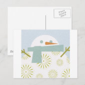 Carte Postale Snowman d'hiver (Devant / Derrière)