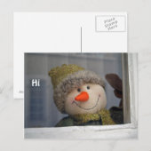 Carte Postale snowman dit "salut" (Devant / Derrière)