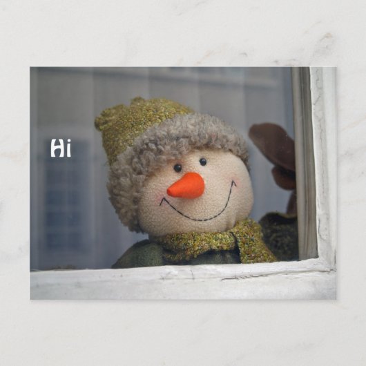 Carte Postale snowman dit "salut" (Devant)