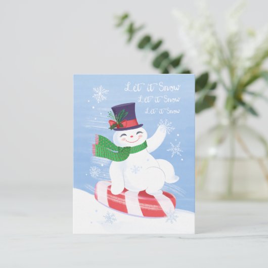Carte postale Snowman et Pepperment (Debout devant)