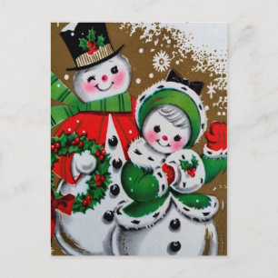 Carte Postale Snowman et sa petite amie