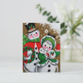 Carte Postale Snowman et sa petite amie (Debout devant)