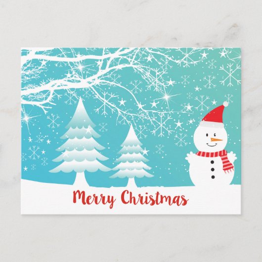 Carte Postale Snowman Et Snowflakes Abstraits (Devant)